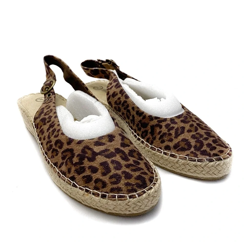 Bella Vita Leopard Slingback Espadrille Size 7.5 Narrow